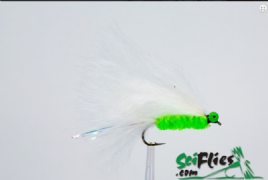 SCIENTIFIC FLIES CATS WHISKER WHITE CHARTREUSE